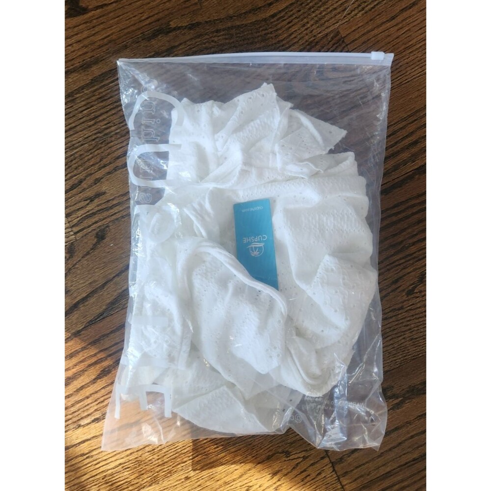 NWT CUPSHE White Eyelet Swim Cover Up Dress Shoulder Tie Scoop Neck - Large - Picture 7 of 7